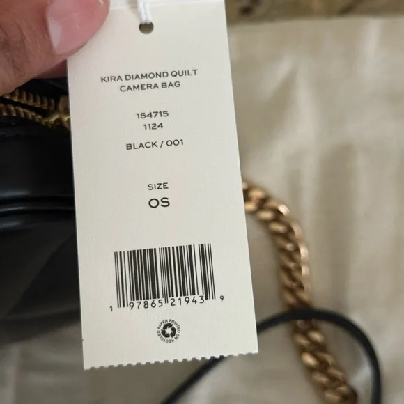 NWT TORY BURCH Kira Diamond Quilt Camera Bag Black Color - Picture 9 of 11